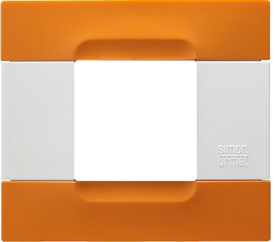 URMET - Placca 2 moduli Kàdra serie bianca tecnopolimero arancio San Francisco 2M.