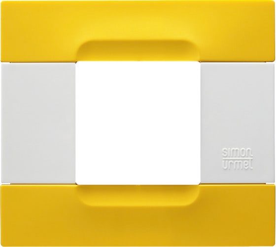 URMET - Placca tecnopolimero giallo lisbona 2 moduli Kàdra serie bianca.