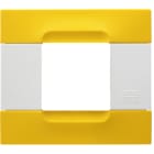 URMET - Placca tecnopolimero giallo lisbona 2 moduli Kàdra serie bianca.