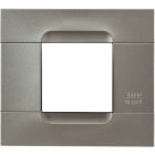 URMET - Placca tecnica monocolore titanio 2 moduli, serie metallizzata Kàdra Monochrome.