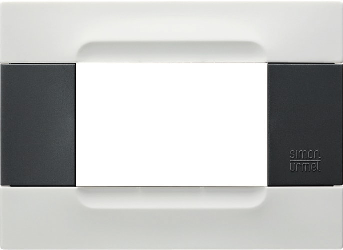 URMET - Placca tecnopolimero serie antracite Kàdra bianco helsinki 3 moduli.