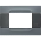 URMET - Placca tecnopolimero grigio berlino 3 moduli Kàdra serie antracite.
