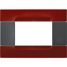 URMET - Placca tecnopolimero serie antracite rosso pechino 3 moduli Kàdra.