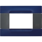 URMET - Placca tecnopolimero serie antracite blu sidney 3 moduli Kàdra.