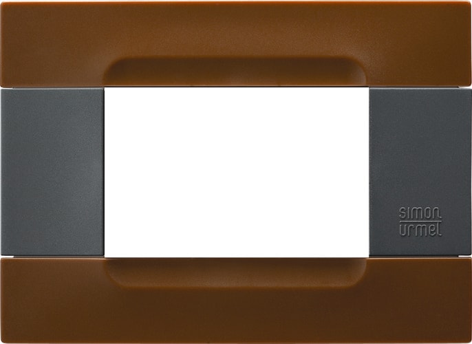 URMET - Placca tecnopolimero serie antracite Kàdra marrone L'Havana 3 moduli.