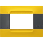 URMET - Placca tecnopolimero serie antracite Kàdra giallo lisbona 3 moduli.