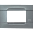 URMET - Placca tecnica monocolore in acciaio per 3 moduli.