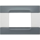URMET - Placca tecnopolimero grigio berlino 3 moduli Kàdra serie bianca.