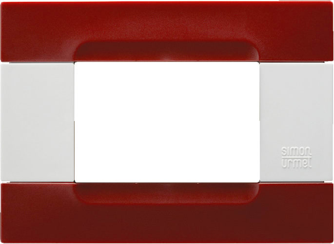 URMET - Placca tecnopolimero rosso pechino 3 moduli serie bianca Kàdra.