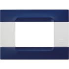 URMET - Placca tecnopolimero blu sidney 3 moduli Kàdra serie bianca.