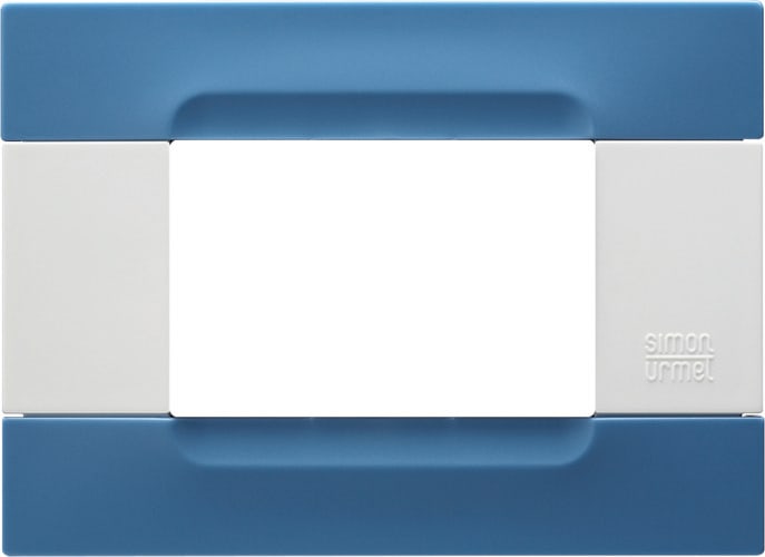 URMET - Placca tecnopolimero azzurro atene 3 moduli serie bianca Kàdra.
