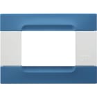 URMET - Placca tecnopolimero azzurro atene 3 moduli serie bianca Kàdra.
