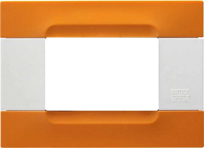 URMET - Placca 3 moduli Kàdra serie bianca tecnopolimero arancio San Francisco 3M.