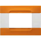 URMET - Placca 3 moduli Kàdra serie bianca tecnopolimero arancio San Francisco 3M.