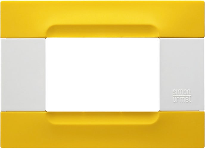 URMET - Placca tecnopolimero giallo lisbona 3 moduli Kàdra serie bianca.