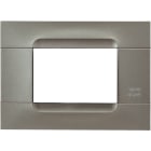 URMET - Placca tecnica monocolore in titanio per 3 moduli, serie metallizzata.