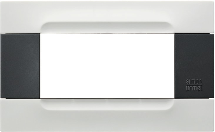 URMET - Placca 4 moduli serie antracite Kàdra tecnopolimero bianco helsinki 4M.