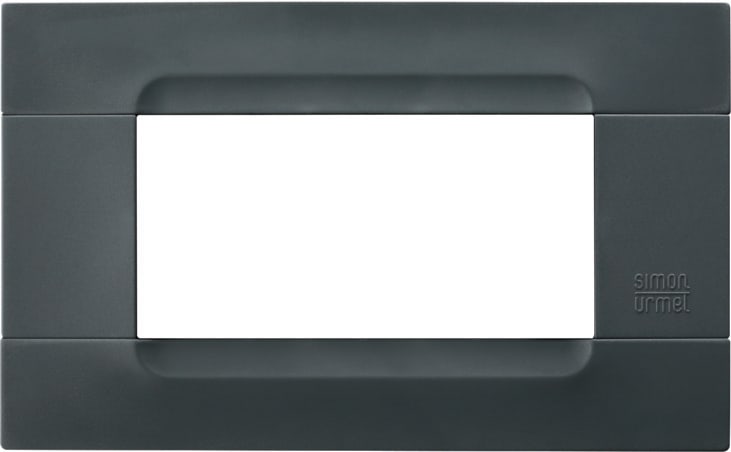 URMET - Placca tecnopolimero Kàdra Monochrome nero Auckland 4 moduli.