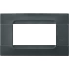 URMET - Placca tecnopolimero Kàdra Monochrome nero Auckland 4 moduli.