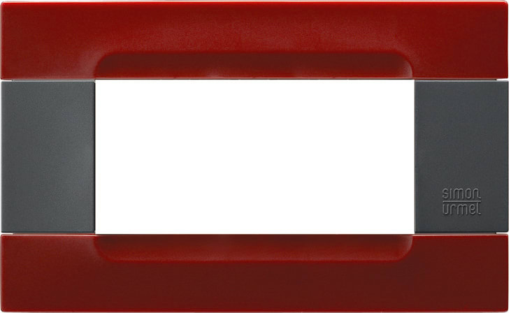 URMET - Placca tecnopolimero serie antracite rosso pechino 4 moduli Kàdra.