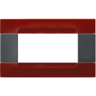 URMET - Placca tecnopolimero serie antracite rosso pechino 4 moduli Kàdra.