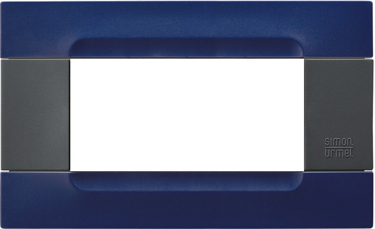 URMET - Placca tecnopolimero serie antracite Kàdra blu sidney 4 moduli.
