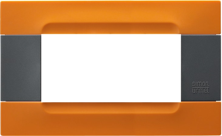 URMET - Placca 4 moduli Kàdra serie antracite tecnopolimero arancio San Francisco PLACCA TEC ARANCIO S.FRANC. 4M.