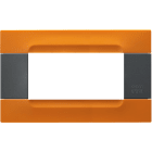 URMET - Placca 4 moduli Kàdra serie antracite tecnopolimero arancio San Francisco PLACCA TEC ARANCIO S.FRANC. 4M.