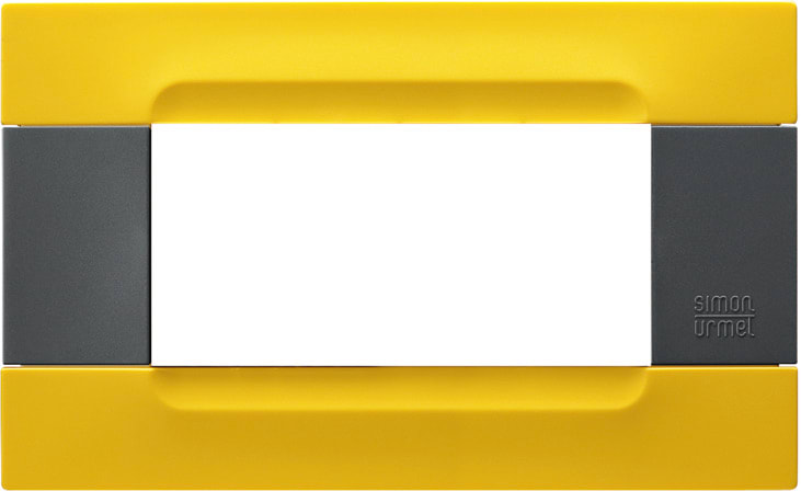 URMET - Placca tecnopolimero serie antracite Kàdra giallo lisbona 4 moduli.