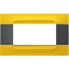 URMET - Placca tecnopolimero serie antracite Kàdra giallo lisbona 4 moduli.