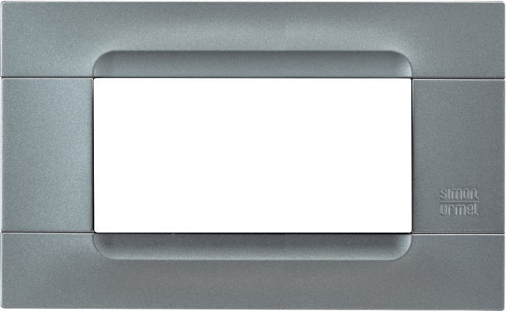 URMET - Placca tecnica monochrome acciaio 4 moduli Kàdra serie metallizzata.