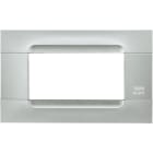 URMET - Placca tecnica monocolore argento 4 moduli, serie metallizzata Kàdra.