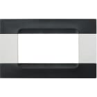 URMET - Placca tecnopolimero serie bianca Kàdra nero Auckland 4 moduli.