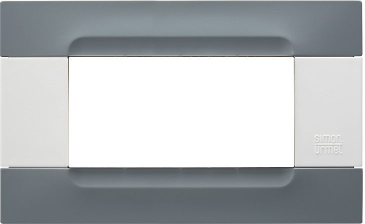 URMET - Placca tecnopolimero grigio berlino 4 moduli serie bianca Kàdra.