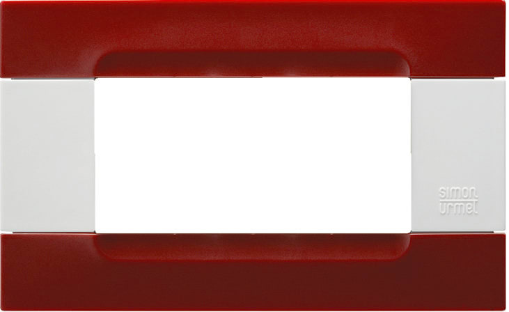 URMET - Placca tecnopolimero serie bianca Kàdra rosso pechino 4 moduli.