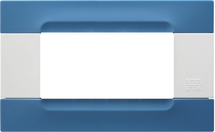 URMET - Placca tecnopolimero azzurro atene 4 moduli serie bianca Kàdra.