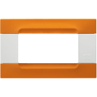 URMET - Placca 4 moduli Kàdra serie bianca tecnopolimero arancio San Francisco 4M.