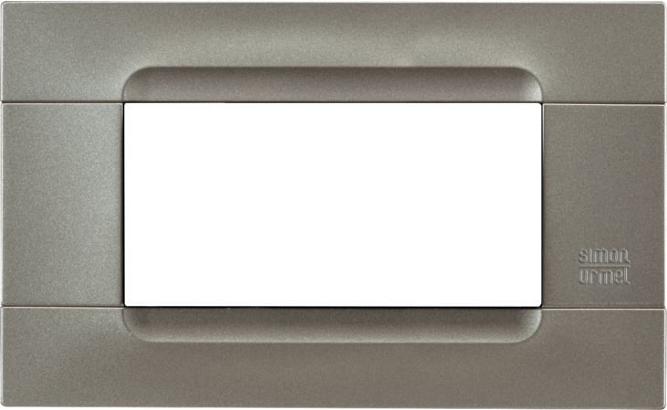 URMET - Placca tecnica monochrome titanio 4 moduli Kàdra serie metallizzata.