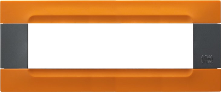 URMET - Placca 7 moduli serie antracite Kàdra tecnopolimero arancio San Francisco.