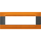 URMET - Placca 7 moduli serie antracite Kàdra tecnopolimero arancio San Francisco.