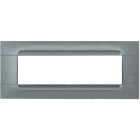 URMET - Placca tecnica monocolore in acciaio per 7 moduli.