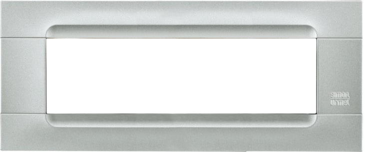 URMET - Placca tecnica monochrome argento 7 moduli serie metallizzata Kàdra.