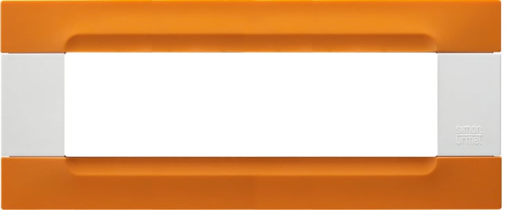 URMET - Placca 7 moduli Kàdra serie bianca tecnopolimero arancio San Francisco 7M.