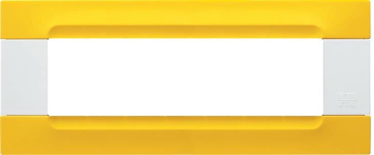 URMET - Placca tecnopolimero giallo lisbona 7 moduli Kàdra serie bianca.