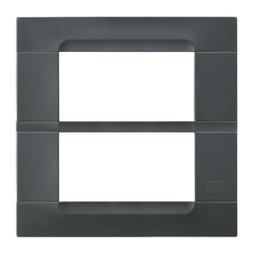 URMET - Placca tecnopolimero nero Auckland 4+4 moduli Kàdra Monochrome 8M.