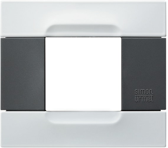 URMET - Placca 2 moduli serie antracite metallo bianco vega met 2m.