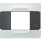 URMET - Placca 2 moduli serie antracite metallo bianco vega met 2m.