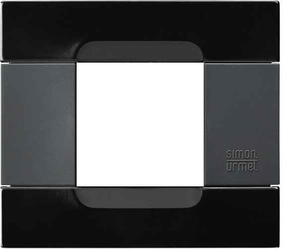 URMET - Placca 2 moduli serie antracite Kàdra metallo nero universo PLACCA MET NERO UNIVERSO 2M