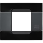 URMET - Placca 2 moduli serie antracite Kàdra metallo nero universo PLACCA MET NERO UNIVERSO 2M