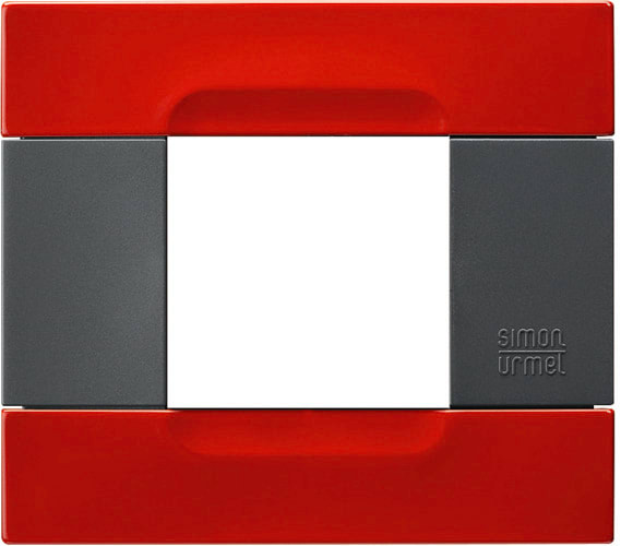 URMET - Placca metallo serie antracite rosso orione 2 moduli Kàdra.